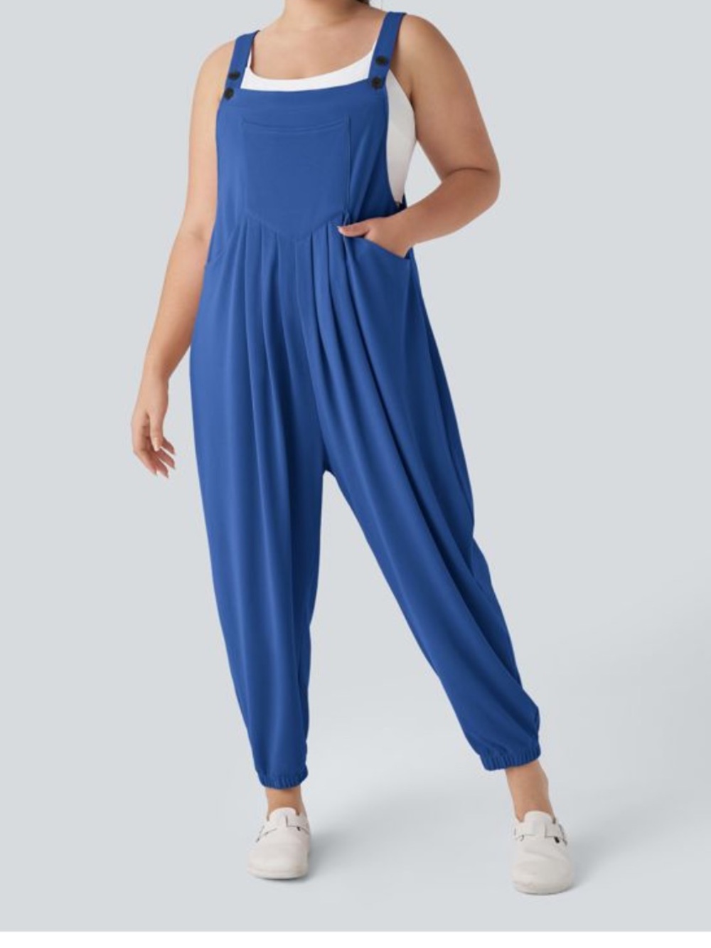 HALARA jogger jumpsuit overalls waffle deep sapphire blue plus size 2X